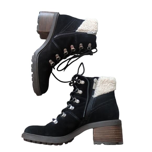 Lucky Brand Demia suede boots size 9 black and white - Picture 5 of 6